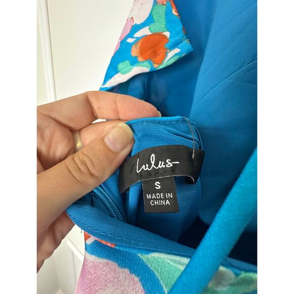 NWT Lulu's Floral Blue Dress Size S - Picture 6 of 9